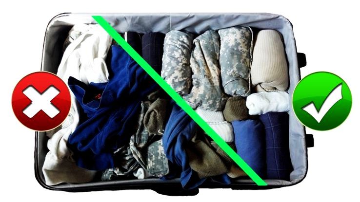 When packing, roll your clothes instead of folding to save space and avoid wrinkles.